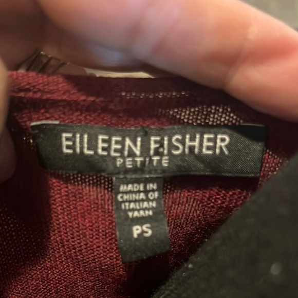 Eileen Fisher Merino Wool Burgundy Long Sleeve Dress size Small Petite - Picture 2 of 12